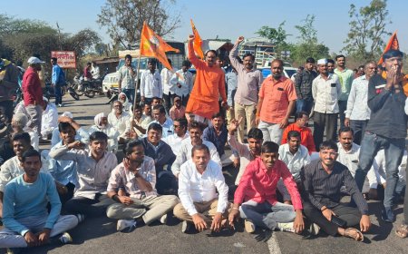 मराठा समाज पुन्हा आक्रमक, छत्रपती संभाजीनगर मध्ये ठीक- ठिकाणी केला रस्ता रोको