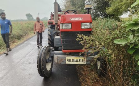भरधाव ट्रॅक्टरच्या धडकेत दुचाकीस्वार ठार  कोलविहीर रस्त्यावरील घटना  !!